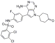 BenzenesulfonaMide, N-[4-[4-aMino-7-(4-oxocyclohexyl)-7H-pyrrolo[2,3-d]pyriMidin-5-yl]-2-fluorophenyl]-2,3-dichloro- CAS#: 364355-93-1
