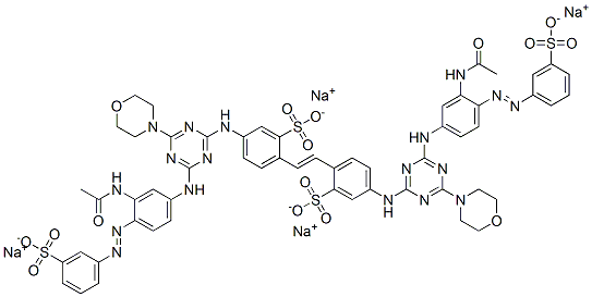 Benzenesulfonic acid, 2,2-(1,2-ethenediyl)bis5-4-3-(acetylamino)-4-(3-sulfophenyl)azophenylamino-6-(4-morpholinyl)-1,3,5-triazin-2-ylamino-, sodium salt CAS#: 156738-26-0