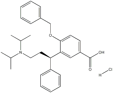 Benzoic acid, 3-[(1R)-3-[bis(1-methylethyl)amino]-1-phenylpropyl]-4-(phenylmethoxy)-, hydrochloride CAS#: 156755-33-8