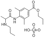 Benzoic acid, 3,5-dimethyl-4-(2-(propylamino)propionamido)-, propyl es ter, perchlorate CAS#: 3277-05-2