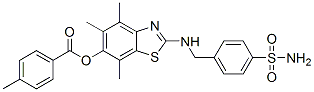 Benzoic  acid,  4-methyl-,  2-[[[4-(aminosulfonyl)phenyl]methyl]amino]-4,5,7-trimethyl-6-benzothiazolyl  ester CAS#: 120181-26-2