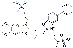 Benzoxazolium, 2-[2-[[5,6-dimethoxy-3-(3- sulfopropyl)-2(3H)-benzothiazolylidene]methyl]-1 -butenyl]-5-phenyl-3-(3-sulfobutyl)-, hydroxide, inner salt CAS#: 125301-98-6