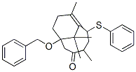 Bicyclo(5.3.1)undec-7-en-3-one, 4,8,11,11-tetramethyl-1-(phenylmethoxy )-6-(phenylthio)-, (4-endo,6-exo)-(+-)- CAS#: 129720-17-8