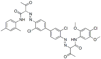 Butanamide, N-(4-chloro-2,5-dimethoxyphenyl) -2-[[3,3'-dichloro-4'-[[1-[[(2,4-dimethylphenyl )amino]carbonyl]-2-oxopropyl]azo][1,1'-bipheny l]-4-yl]azo]-3-oxo- CAS#: 124236-34-6