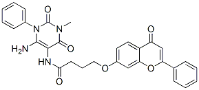 Butanamide,  N-(6-amino-1,2,3,4-tetrahydro-3-methyl-2,4-dioxo-1-phenyl-5-pyrimidinyl)-4-[(4-oxo-2-phenyl-4H-1-benzopyran-7-yl)oxy]- CAS#: 301206-13-3