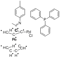 CHLORO[2-[1-[(4-METHYLPHENYL)IMINO]ETHYL]FERROCENYL-C,N](TRIPHENYLPHOSPHINE)-PALLADIUM CAS#: 155940-98-0