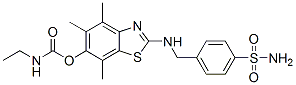 Carbamic  acid,  ethyl-,  2-[[[4-(aminosulfonyl)phenyl]methyl]amino]-4,5,7-trimethyl-6-benzothiazolyl  ester  (9CI) CAS#: 120164-92-3