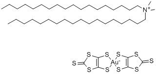 DIMETHYLDIOCTADECYLAMMONIUM BIS(1,3-DITHIOLE-2-THIONE-4,5-DITHIOLATO)AURATE(III) CAS#: 120141-26-6