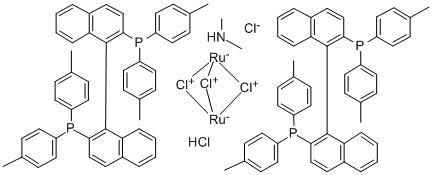 Dimethylammoniumdichlorotri(mu-chloro)bis[(S)-(-)-2,2'-bis(di-p-tolylphosphino)-1,1'-binaphthyl]diruthenate(II) CAS#: 309735-86-2