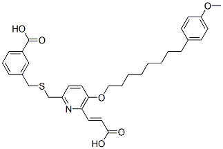 (E)-3-((((6-(2-carboxyethenyl)-5-((8-(4-methoxyphenyl)octyl)oxy)-2-pyridinyl)methyl)thio)methyl)benzoic acid CAS#: 150399-22-7