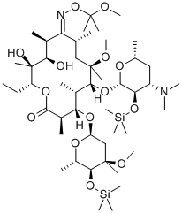 Erythromycin, 6-O-Methyl-2',4'-Bis-O-(Trimethylsilyl)-, 9-[O-(1-Methoxy-1-Methylethyl)Oxime] CAS#: 119699-81-9