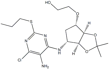 Ethanol, 2-[[(3aR,4S,6R,6aS)-6-[[5-aMino-6-chloro-2-(propylthio)-4-pyriMidinyl]aMino]tetrahydro-2,2-diMethyl-4H-cyclopenta-1,3-dioxol-4-yl]oxy]- CAS#: 376608-74-1