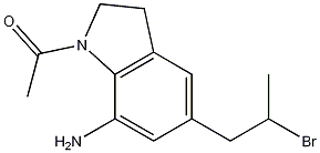 Ethanone, 1-[7-amino-5-(2-bromopropyl)-2,3-dihydro-1H-indol-1-yl]- CAS#: 160968-95-6