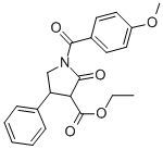 Ethyl 1-(4-methoxybenzoyl)-2-oxo-4-phenyl-3-pyrrolidinecarboxylate CAS#: 137427-81-7
