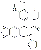 Ethyl 7,8-dihydro-6-methyl-6-(1-pyrrolidinyl)-8-(3,4,5-trimethoxypheny l)-6H-1,3-dioxolo(4,5-g)(1)benzopyran-7-carboxylate CAS#: 116409-00-8