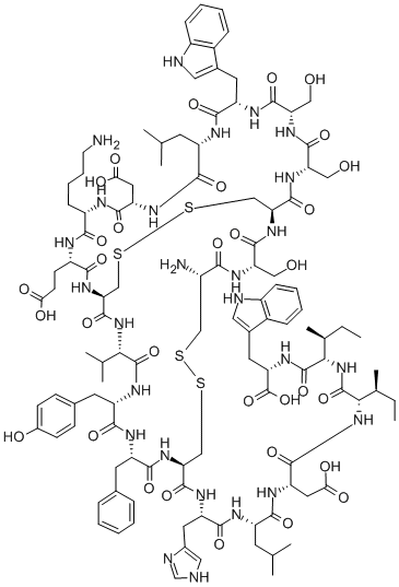 H-CYS-SER-CYS-SER-SER-TRP-LEU-ASP-LYS-GLU-CYS-VAL-TYR-PHE-CYS-HIS-LEU-ASP-ILE-ILE-TRP-OH CAS#: 122879-69-0