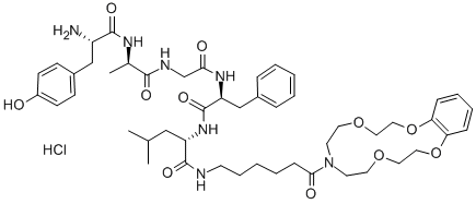 L-Leucinamide, L-tyrosyl-D-alanylglycyl-L-phenylalanyl-N-(6-(2,3,5,6,8 ,9,11,12-octahydro-7H-1,4,10,13,7-benzotetraoxaazacyclopentadecin-7-yl )-6-oxohexyl)-, monohydrochloride CAS#: 145594-25-8