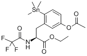 L-PHENYLALANINE, 5-(ACETYLOXY)-N-TRIFLUOROACETYL-2-TRIMETHYLSTANNYL, ETHYL ESTER CAS#: 148613-10-9