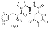 L-Prolinamide, N-((hexahydro-1-methyl-2,6-dioxo-4-pyrimidinyl)carbonyl )-L-histidyl-, (R)-, hydrate CAS#: 128111-67-1