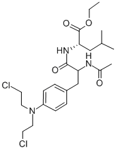 Leucine, N-(N-acetyl-3-(p-(bis(2-chloroethyl)amino)phenyl)-DL-alanyl)- , ethyl ester, L- CAS#: 3577-89-7