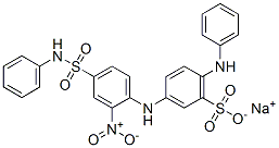 Metanilic acid, 6-anilino-N-[2-nitro-4-(phenylsulfamoyl)phenyl]-, sodium salt CAS#: 31361-99-6