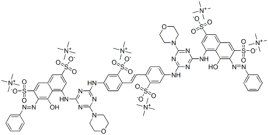 Methanaminium, N,N,N-trimethyl-, salt with 4,4-1,2-ethenediylbis(3-sulfo-4,1-phenylene)imino6-(4-morpholinyl)-1,3,5-triazine-4,2-diyliminobis5-hydroxy-6-(phenylazo)-2,7-naphthalenedisulfonic acid (6:1) CAS#: 124537-30-0