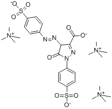 Methanaminium, N,N,N-trimethyl-, salt with 4,5-dihydro-5-oxo-1-(4-sulfophenyl)-4-(4-sulfophenyl)azo-1H-pyrazole-3-carboxylic acid (3:1) CAS#: 131013-81-5