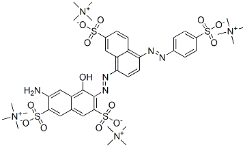 Methanaminium, N,N,N-trimethyl-, salt with 6-amino-4-hydroxy-3-7-sulfo-4-(4-sulfophenyl)azo-1-naphthalenylazo-2,7-naphthalenedisulfonic acid (4:1) CAS#: 116340-05-7