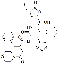 N-(2-((1-(cyclohexylmethyl)-2-(3-ethyl-2-oxo-5-oxazolidinyl)-2-hydroxyethyl)amino)-2-oxo-1-(2-thienylmethyl)ethyl)-gamma-oxo-alpha-(phenylmethyl)-4-morpholinebutanamide CAS#: 122225-00-7