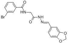 N-{2-[2-(1,3-benzodioxol-5-ylmethylene)hydrazino]-2-oxoethyl}-3-bromobenzamide CAS#: 324014-83-7