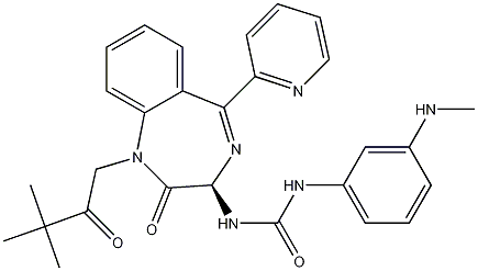 N-[(3R)-1-(3,3-Dimethyl-2-oxobutyl)-2,3-dihydro-2-oxo-5-(2-pyridinyl)-1H-1,4-benzodiazepin-3-yl]-N'-[3-(methylamino)phenyl]urea CAS#: 155488-25-8