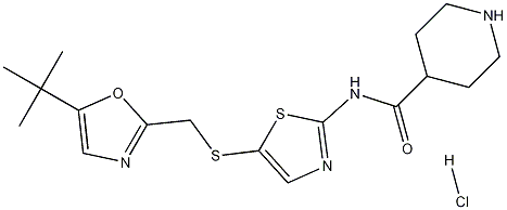 N-[5-[[[5-(1,1-Dimethylethyl)-2-oxazolyl]methyl]thio]-2-thiazolyl]-4-piperidinecarboxamide hydrochloride CAS#: 345627-90-9