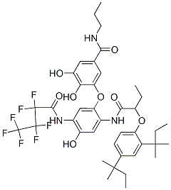 N-Propyl-3-[2-[2-(2,4-di-tert-pentylphenoxy)butyrylamino]-5-[(heptafluorobutyryl)amino]-4-hydroxyphenoxy]-4,5-dihydroxybenzamide CAS#: 116365-00-5