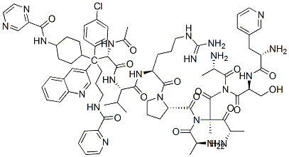 N-acetyl-3-(3-quinolyl)alanyl-3-(4-chlorophenyl)alanyl-3-(3-pyridyl)alanyl-seryl-3-(4-pyrazinylcarbonylaminocyclohexyl)alanyl-N(epsilon)picolinoyllysyl-valyl-arginyl-prolyl-alaninamide CAS#: 138111-67-8