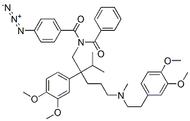 (N-benzoyl)-5-((3,4-dimethoxyphenethyl)methylamino)-2-(3,4-dimethoxyphenyl)-2-isopropyl-N-4-azidobenzoylpentylamine CAS#: 117638-38-7