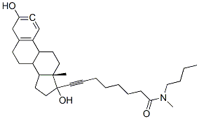 N-butyl,N-methyl-8-(3',17'-dihydroxyestra-1',3',5'(10')-trien-17'-yl)-7-octynamide CAS#: 131811-66-0