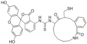 N-(fluoresceinyl)-N'-(1-(6-(3-mercapto-2-benzyl-1-oxopropyl)amino)-1-hexyl)thiocarbamide CAS#: 145724-06-7