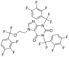 N1,N3-bis(pentafluorobenzyl)-N7-(2-(pentafluorobenzyloxy)ethyl)xanthine CAS#: 126565-13-7