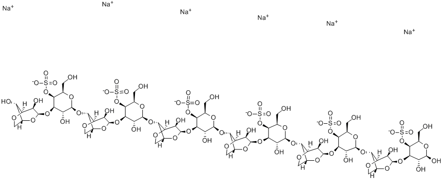 NEOCARRADODECAOSE 4(1),4(3),4(5),4(7),4(9),4(11)-HEXASULFATE HEXASODIUM SALT CAS#: 133628-77-0