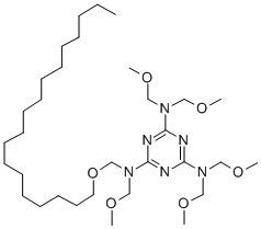 N,N,N',N',N''-pentakis(methoxymethyl)-N''-[(octadecyloxy)methyl]-1,3,5-triazine-2,4,6-triamine CAS#: 34346-37-7