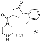 Piperazine, 1-((1-(2-methylphenyl)-5-oxo-3-pyrrolidinyl)carbonyl)-, hy drochloride, hydrate (1:1:1) CAS#: 38160-12-2