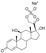 Pregna-1,4-diene-3,20-dione, 11,17-dihydroxy-21-(sulfooxy)-, monosodium salt, (11beta)- CAS#: 3664-95-7
