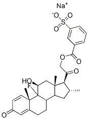 Pregna-1,4-diene-3,20-dione, 9-fluoro-11-hydroxy-16-methyl-21-[(3-sulfobenzoyl)oxy]-, monosodium salt, (11beta,16alpha)- CAS#: 37413-97-1