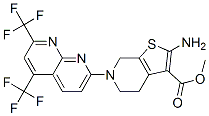 Thieno[2,3-c]pyridine-3-carboxylic acid, 2-amino-6-[5,7-bis(trifluoromethyl)-1,8-naphthyridin-2-yl]-4,5,6,7-tetrahydro-, methyl ester (9CI) CAS#: 339096-58-1