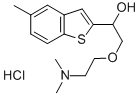 alpha-((2-(Dimethylamino)ethoxy)methyl)-5-methylbenzo(b)thiophene-2-me thanol hydrochloride CAS#: 131965-03-2