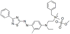 benzyl[2-[ethyl[3-methyl-4-[(3-phenyl-1,2,4-thiadiazol-5-yl)azo]phenyl]amino]ethyl]dimethylammonium methyl sulphate CAS#: 36790-31-5
