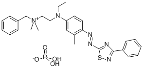 benzyl[2-[ethyl[4-[(3-phenyl-1,2,4-thiadiazol-5-yl)azo]-m-tolyl]amino]ethyl]dimethylammonium dihydrogen phosphate CAS#: 34828-19-8