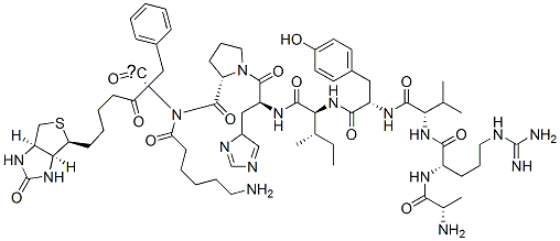 biotinyl-epsilon-aminohexanoyl-alanyl-arginyl-valyl-tyrosyl-isoleucyl-histidyl-prolyl-phenylalanyl(4N3)-hydroxy CAS#: 115082-72-9