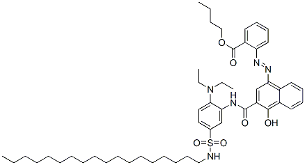 butyl 2-[[3-[[[2-(diethylamino)-5-[(octadecylamino)sulphonyl]phenyl]amino]carbonyl]-4-hydroxy-1-naphthyl]azo]benzoate CAS#: 42381-20-4