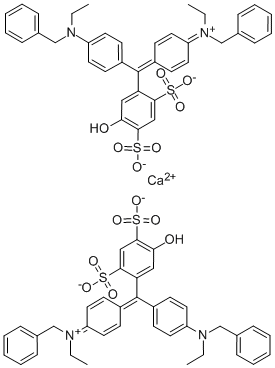 dihydrogen bis[(benzyl)[4-[[4-(benzylethylamino)phenyl](5-hydroxy-2,4-disulphonatophenyl)methylene]cyclohexa-2,5-dien-1-ylidene](ethyl)ammonium], calcium salt CAS#: 3374-30-9